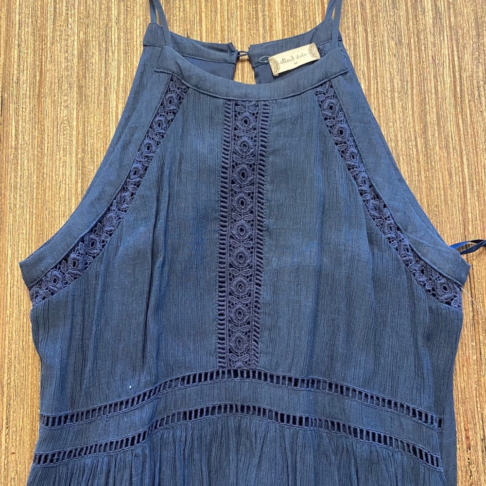 blue flowy maxi dress